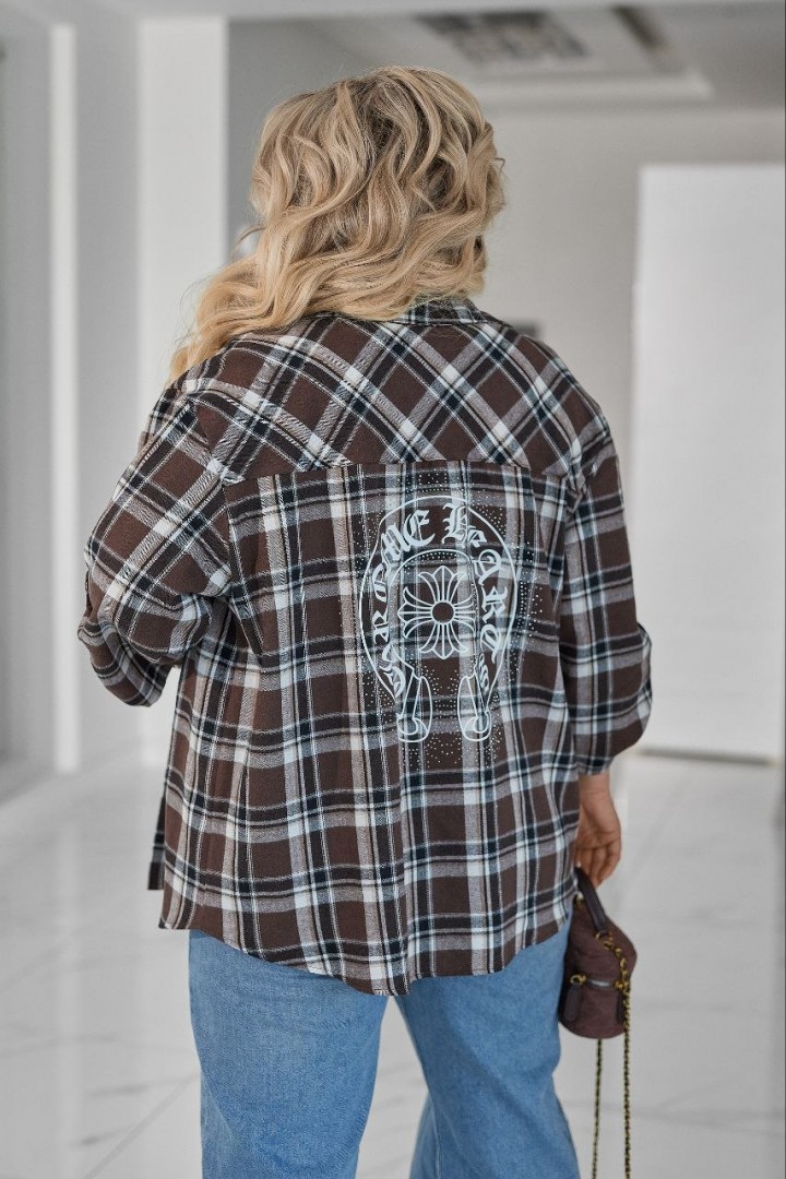 Рубашка свободного кроя со стразами VOJ-1072A550