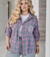 Рубашка свободного кроя со стразами VOJ-1072A550