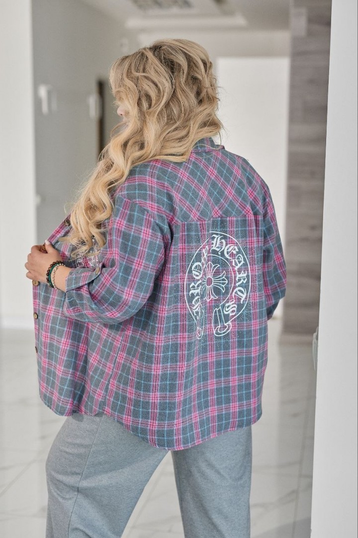 Рубашка свободного кроя со стразами VOJ-1072A550