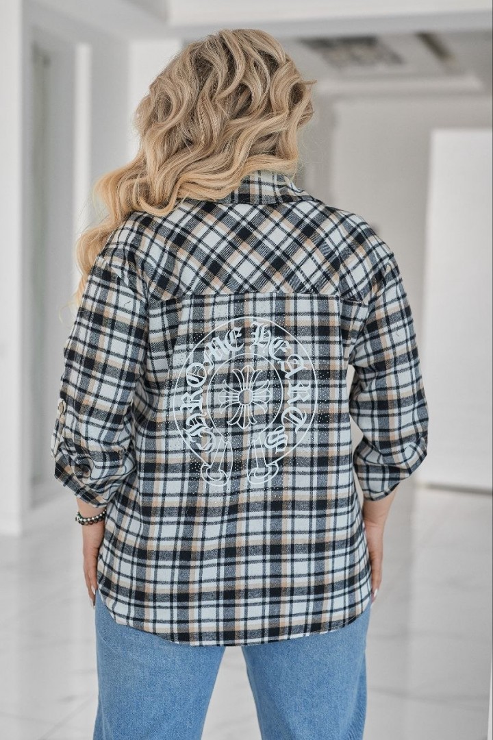 Рубашка свободного кроя со стразами VOJ-1072A550