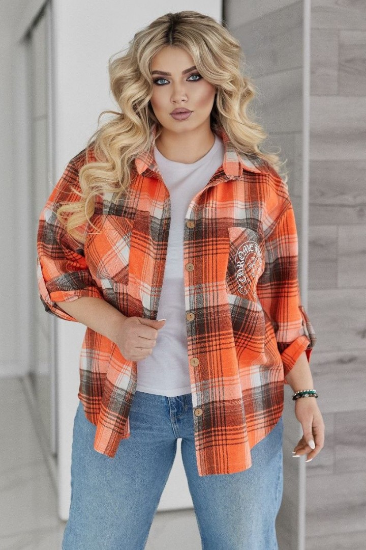 Рубашка свободного кроя со стразами VOJ-1072A550