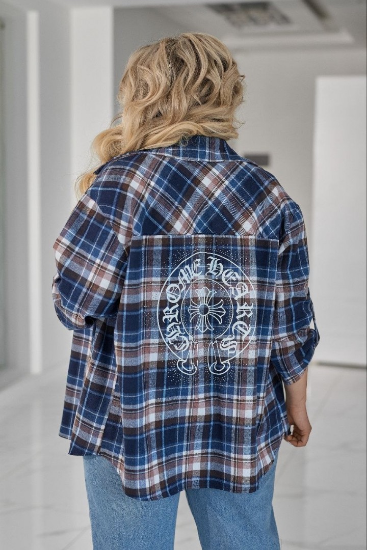 Рубашка свободного кроя со стразами VOJ-1072A550