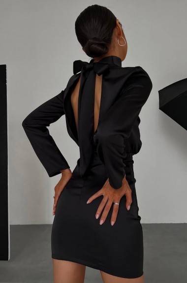 Шелковое платье черное DMP-A680A250