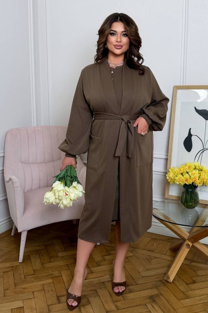 Кардиган на запах з поясом і сукня AD-7952.1A380