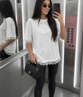 Футболка с кружевом KIK-037A379