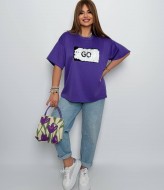 Футболка з спущеним рукавом і нашивка AD-8014A190