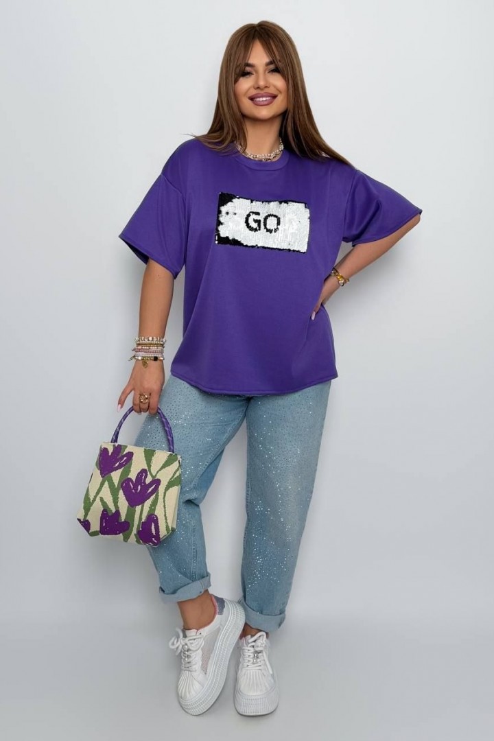 Футболка з спущеним рукавом і нашивка AD-8014A190