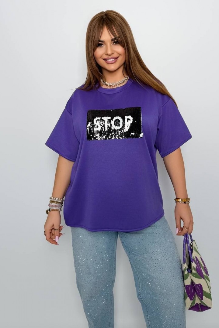 Футболка з спущеним рукавом і нашивка AD-8014A190