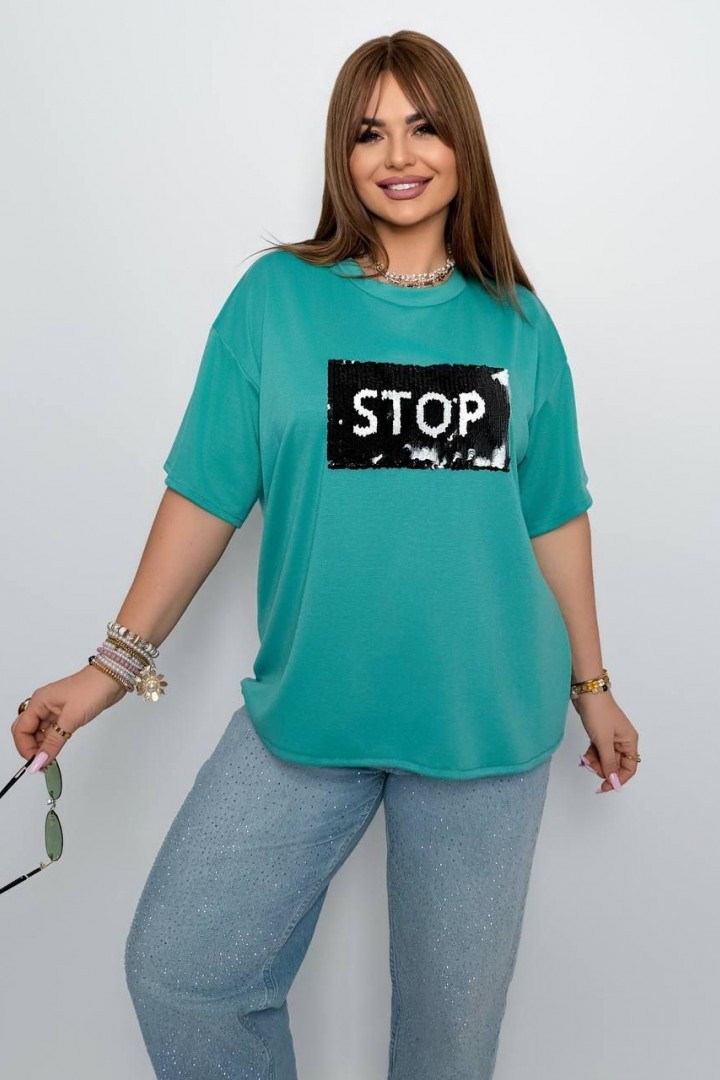 Футболка з спущеним рукавом і нашивка AD-8014A190