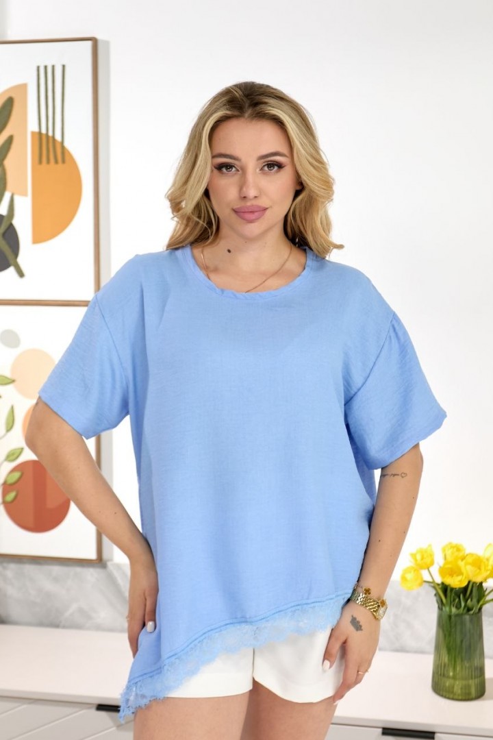 Льняная футболка с кружевом IB-1155A460