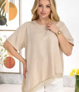 Льняная футболка с кружевом IB-1155A460