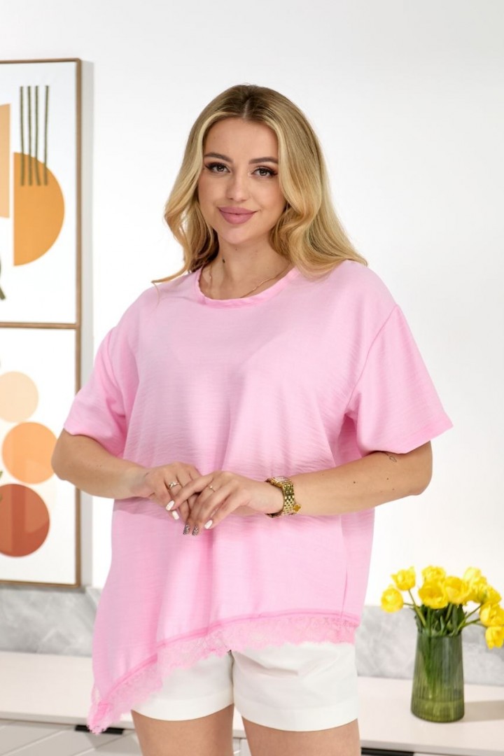 Льняная футболка с кружевом IB-1155A460