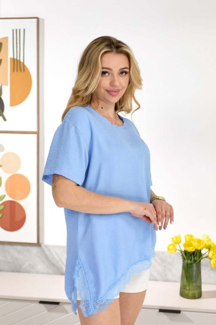 Льняная футболка с кружевом IB-1155A460