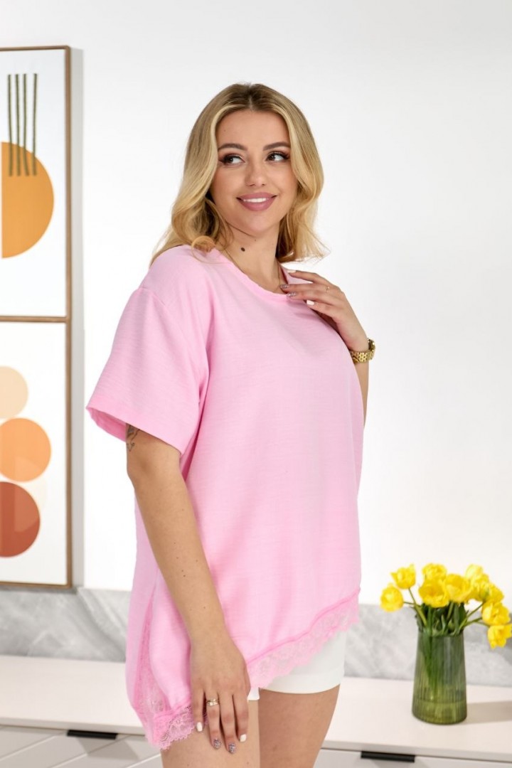 Льняная футболка с кружевом IB-1155A460