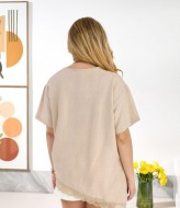 Льняная футболка с кружевом IB-1155A460