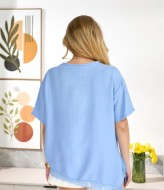 Льняная футболка с кружевом IB-1155A460