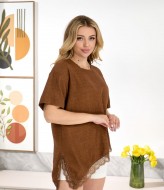 Льняная футболка с кружевом IB-1155A460