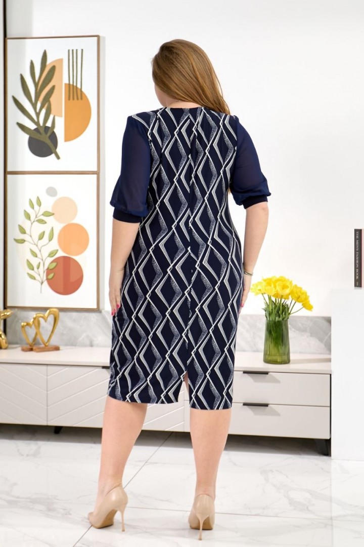 Элегантное платье с геометрическим принтом LISA-261A490