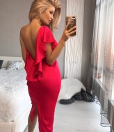 Шелковое платье с открытой спиной NJ-OG-218A400