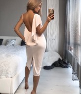 Шелковое платье с открытой спиной NJ-OG-218A400