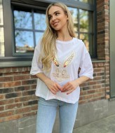 Футболка с пайетками AMU-2438A200