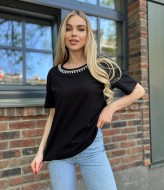 Футболка с камнями AMU-2351A300