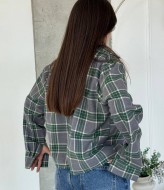 Укороченная рубашка в клетку  VOL-698A480