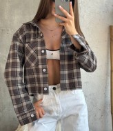 Укороченная рубашка в клетку  VOL-698A480