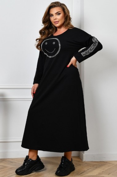 Платье черное со стразами ZP-1271A520