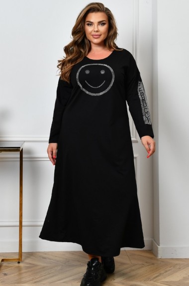 Платье черное со стразами ZP-1271A520