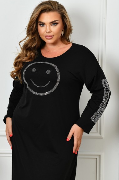 Платье черное со стразами ZP-1271A520