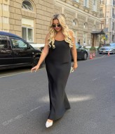 Атласное платье комбинация  AB-248A17