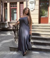 Атласное платье комбинация  AB-248A17