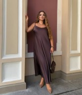 Атласное платье комбинация  AB-248A17