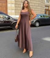 Атласное платье комбинация  AB-248A17