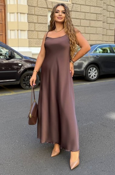 Атласное платье комбинация  AB-248A17