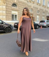 Атласное платье комбинация  AB-248A17