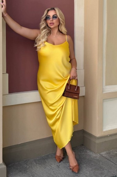 Атласное платье комбинация  AB-248A17