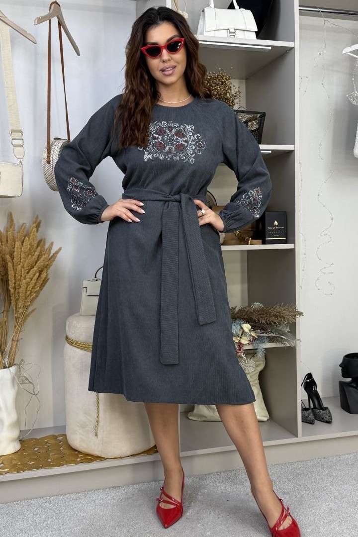 Изысканное вельветовое платье RANI-538A550