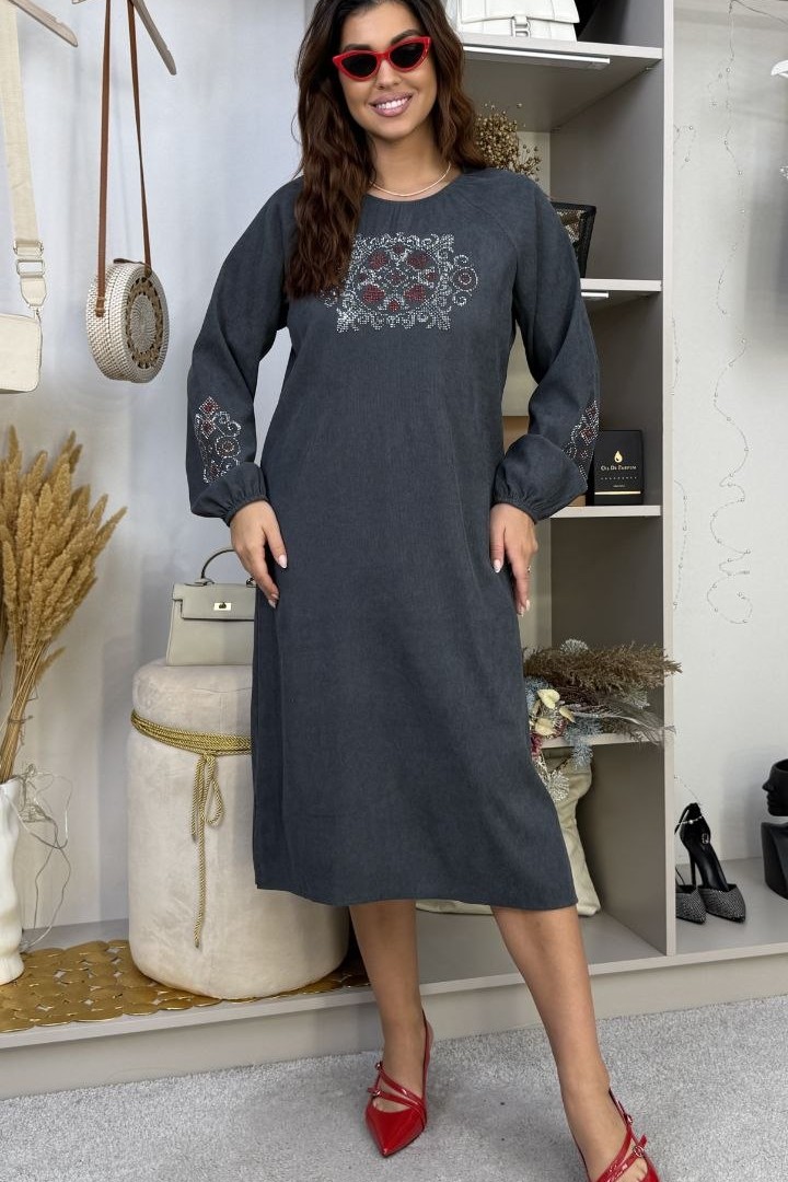 Изысканное вельветовое платье RANI-538A550