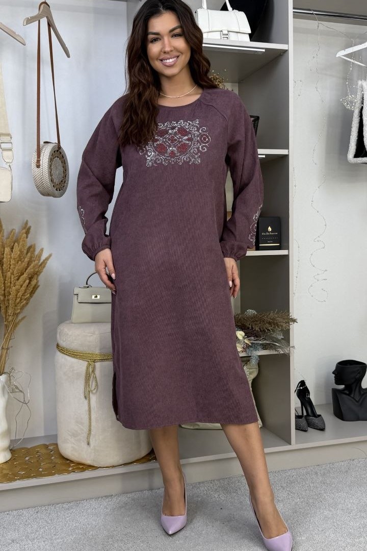 Изысканное вельветовое платье RANI-538A550