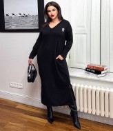 Трикотажное платье с разрезами GR-8389A560