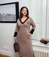 Трикотажное платье с разрезами GR-8389A560