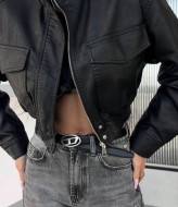 Укорочена куртка зі штучної шкіри INNA-07A1200