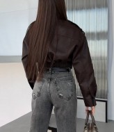 Укорочена куртка зі штучної шкіри INNA-07A1200