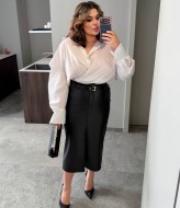 Кожаная юбка с разрезом DV-AR5518A480