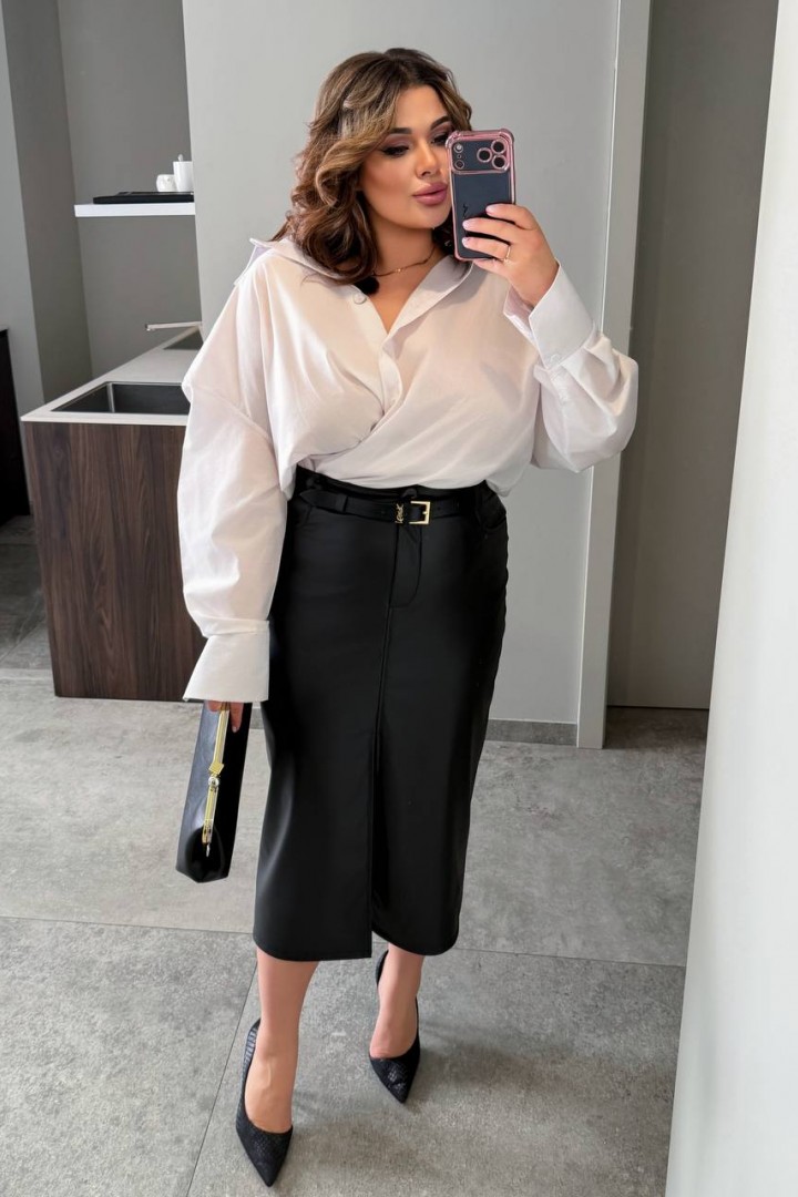 Кожаная юбка с разрезом DV-AR5518A480