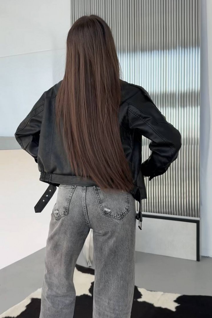 Чорна коротка куртка INNA-09A1200