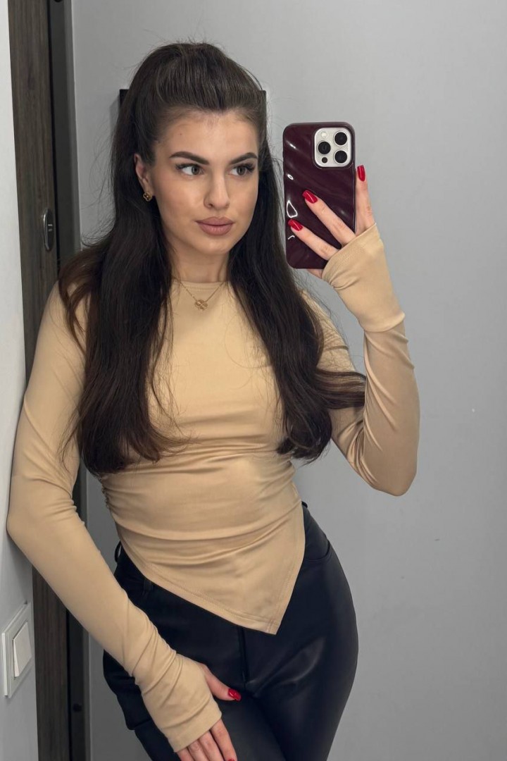 Стильный ассиметричный лонгслив MIK-3098A180