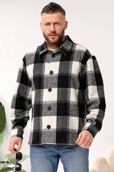 Теплая мужская рубашка в клетку MIK-1703A570